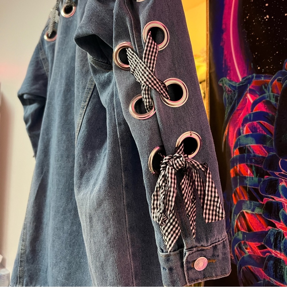 Ribboned Jean Jacket